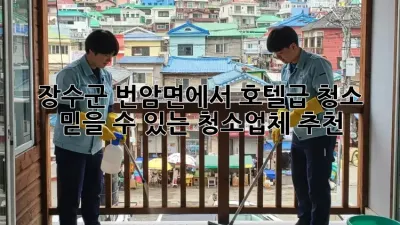장수군 번암면에서 호텔급 청소? 믿을 수 있는 청소업체 추천